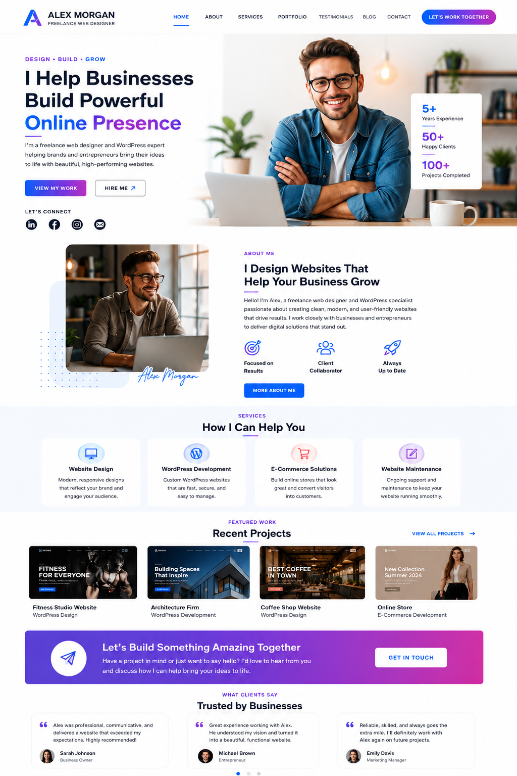Freelancer & Business one-page template