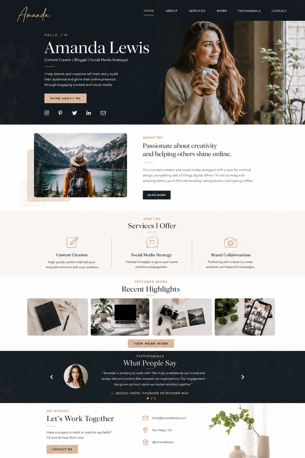 Personal & Creator one-page template