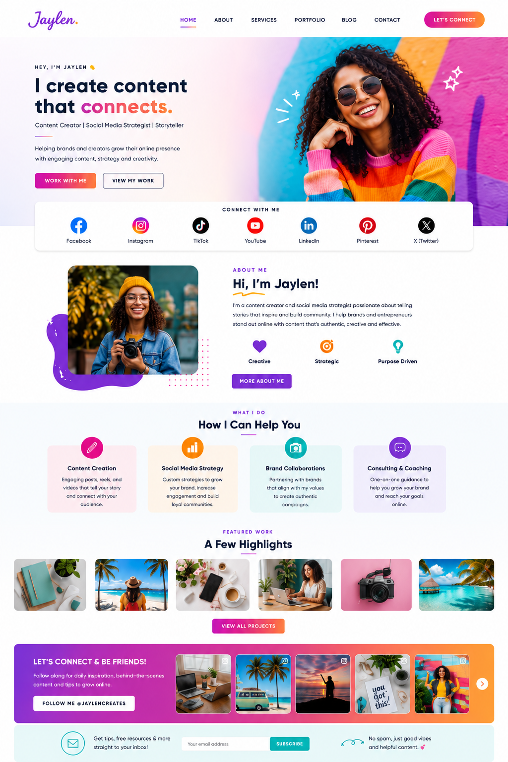 Social Creator one-page template